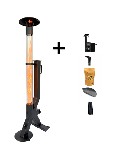 Kit de démarrage pour poêle à granulés d'extérieur – Flamesa® Flare – kit complet avec accessoires