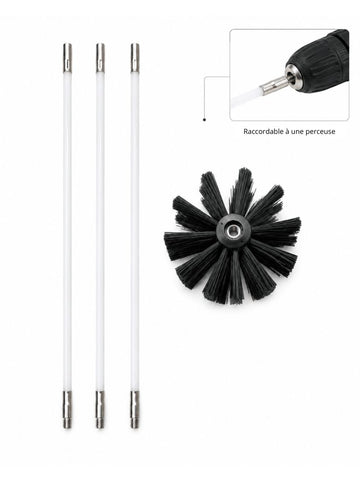 Brosse de nettoyage pour vitre de poêle à granulés | 120 cm | 3 pièces