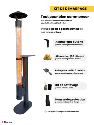 Poêle à pellets kit de démarrage Lumina – ensemble complet avec accessoires
