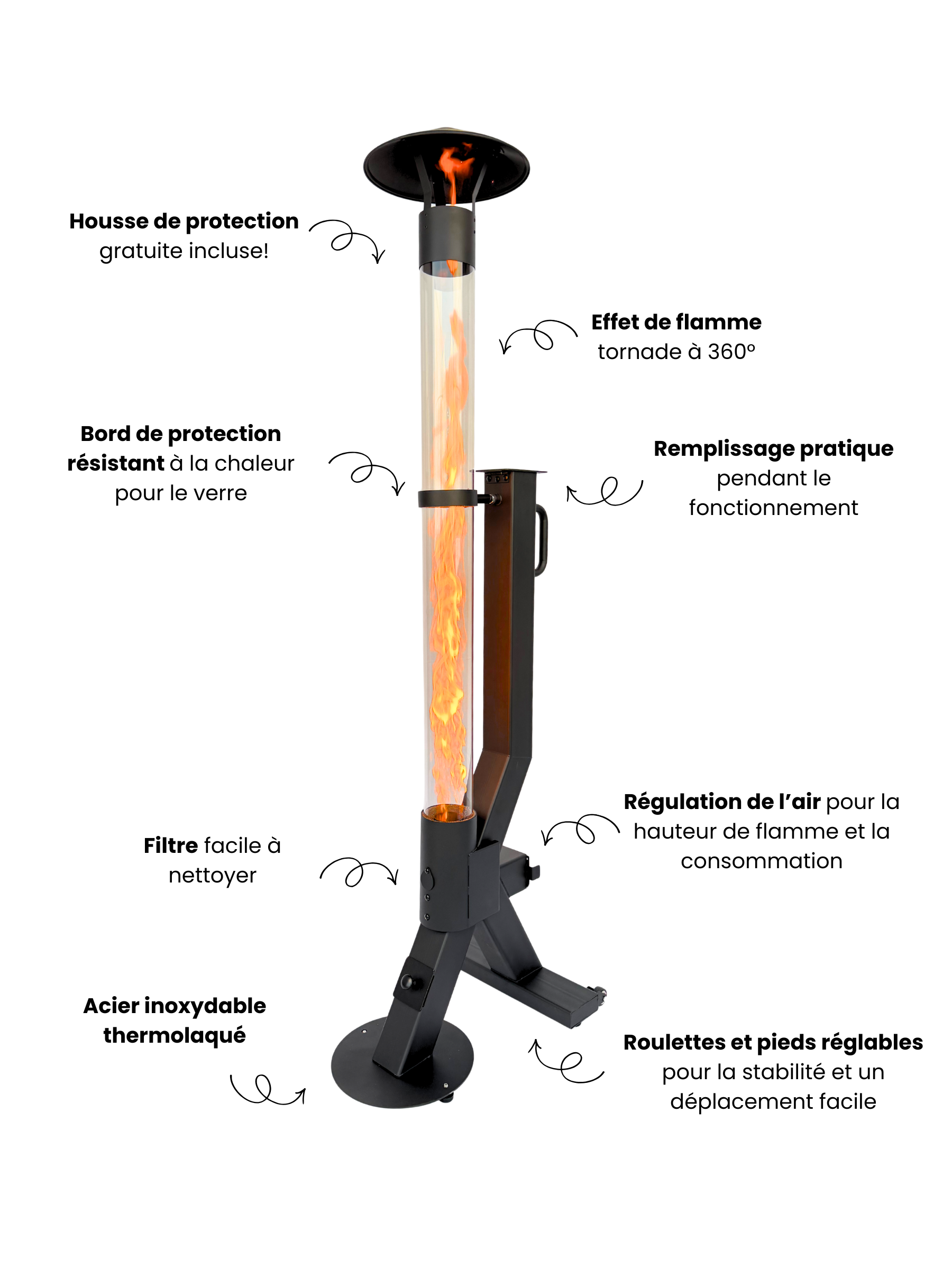 Flare – Poêle à pellets mobile pour l’extérieur – granulés de bois