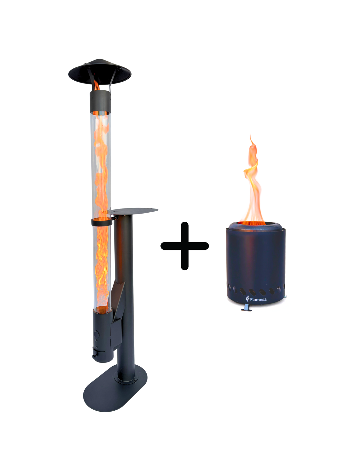 Poêle à pellets Flamesa Lumina avec table + Flamesa Vulcan noir offert