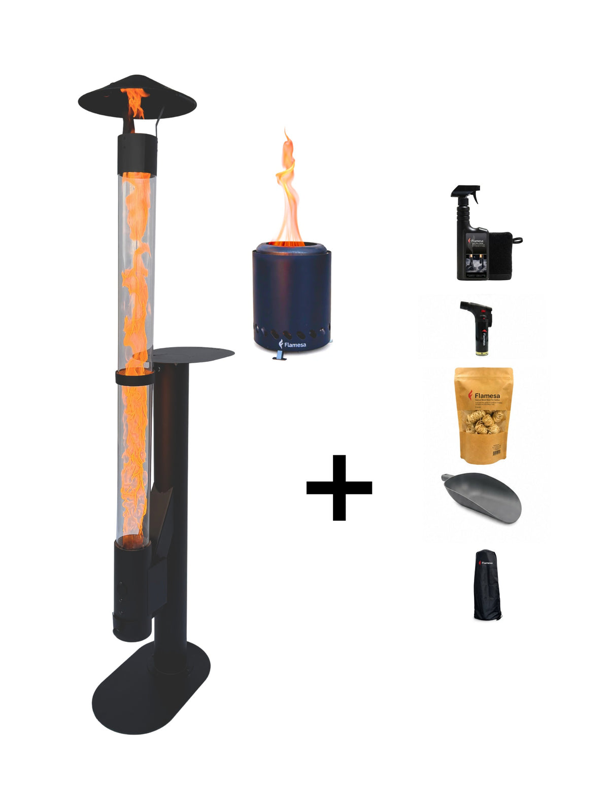 Kit de démarrage Flamesa® Lumina – poêle à granulés avec Flamesa Vulcan offert et accessoires
