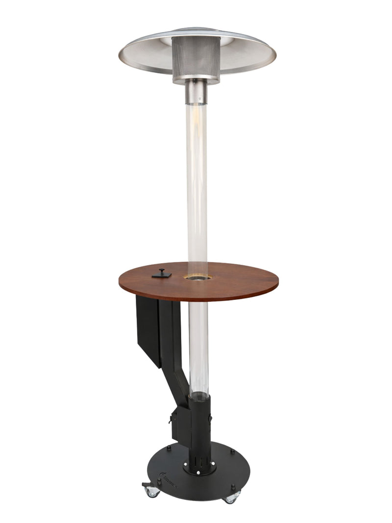 Flamesa® Solaro – Chauffage de terrasse à pellets premium avec table